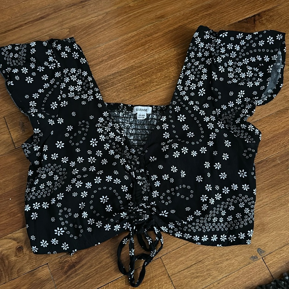 Black and white crop top from garage